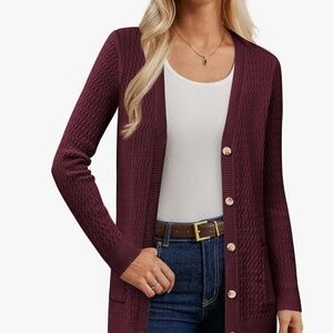 GRACE KARIN Long Cardigans for Women 2025, Cable Knit Cardigan Sweaters